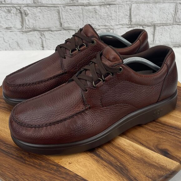 SAS Tripad Comfort Bout Time Mens 11 Narrow Brown Pebbled Leather Oxford Shoes - Picture 1 of 16